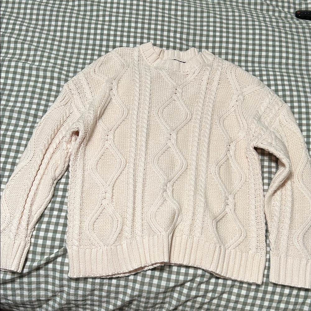 Women's Cream Cable Knit Sweater